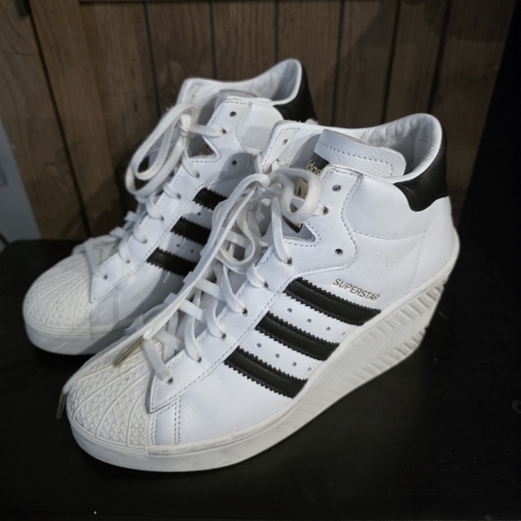 adidas Shoes - Adidas Women's White and Black High-Top Sneakers